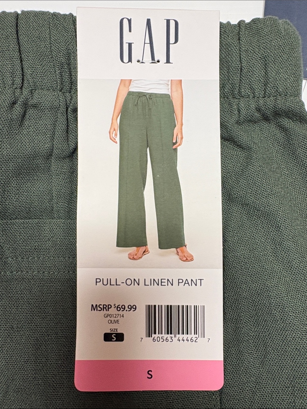 GAP Olive Green Drawstring Waist Chinos - Picture 3 of 5